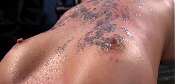  Redhead slut gets waxed and whipped